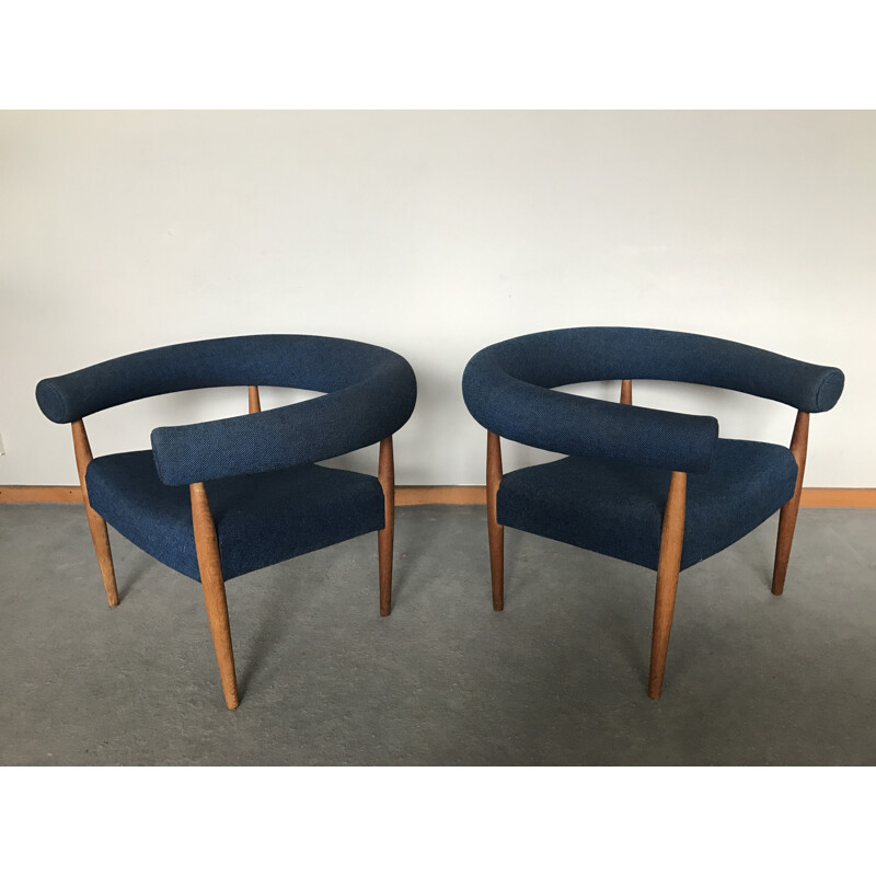 Pair of Ring Chairs by Nanna Ditzel for Kolds Savværk - 1950s