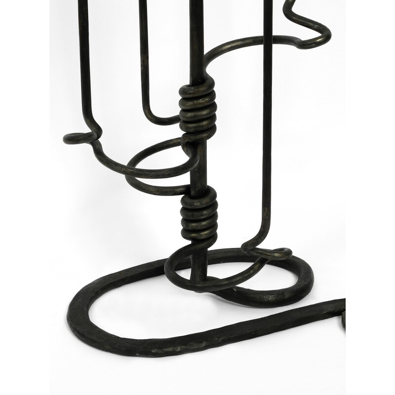 Vintage floor candlestick in wrought iron