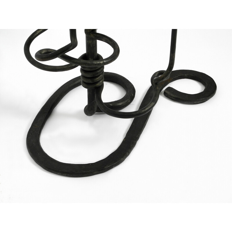 Vintage floor candlestick in wrought iron