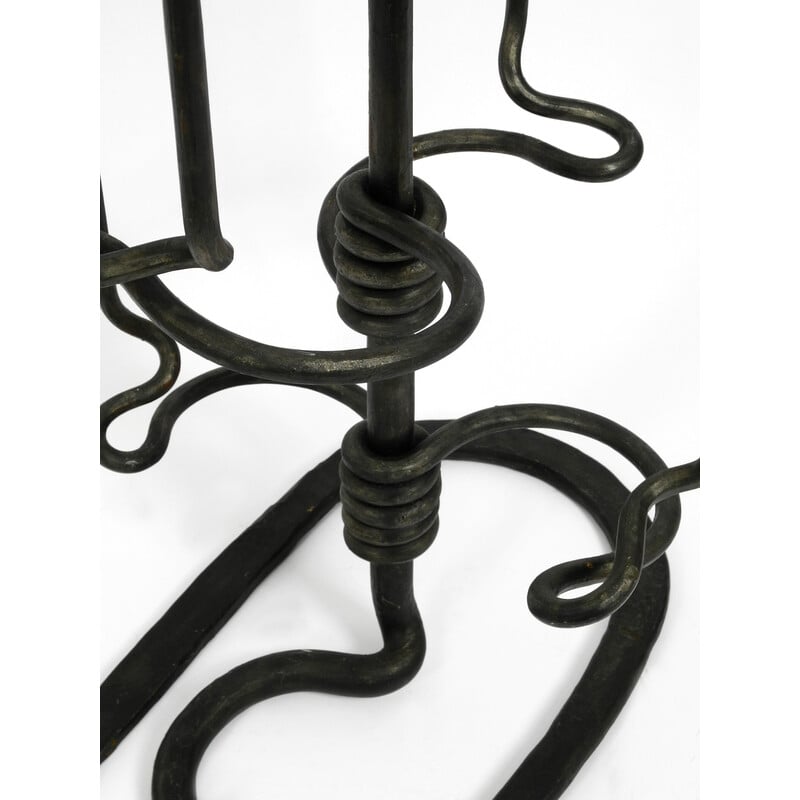Vintage floor candlestick in wrought iron