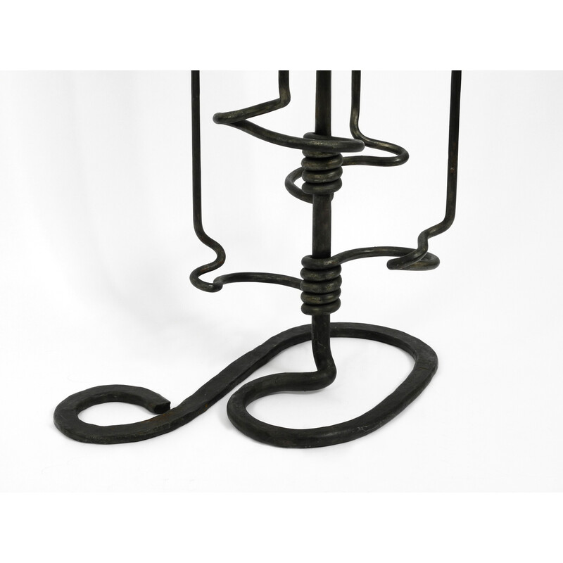 Vintage floor candlestick in wrought iron