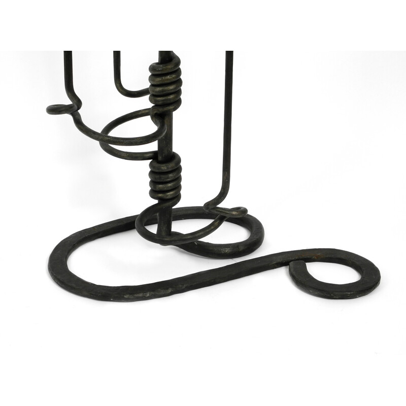 Vintage floor candlestick in wrought iron