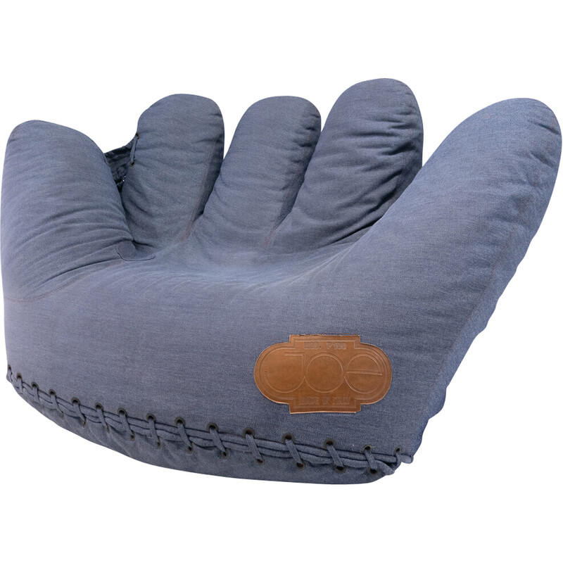 "Joe" Baseball Glove Chair von De Pas, D'Urbino und Lomazzi für Poltronova, Original Soft Jean Stoff, Italien, 1970er Jahre