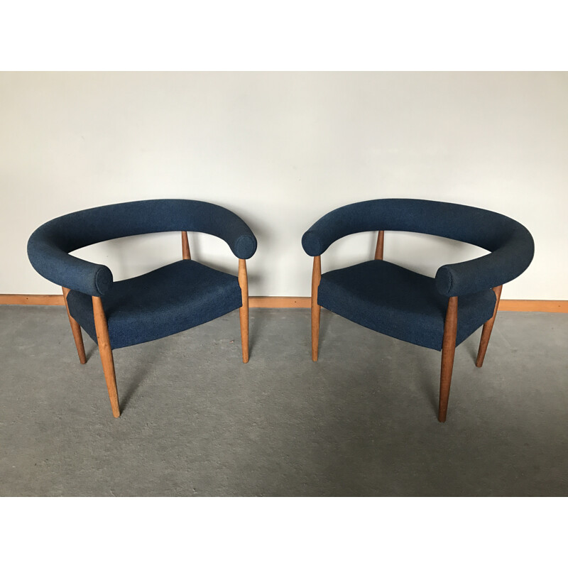 Pair of Ring Chairs by Nanna Ditzel for Kolds Savværk - 1950s