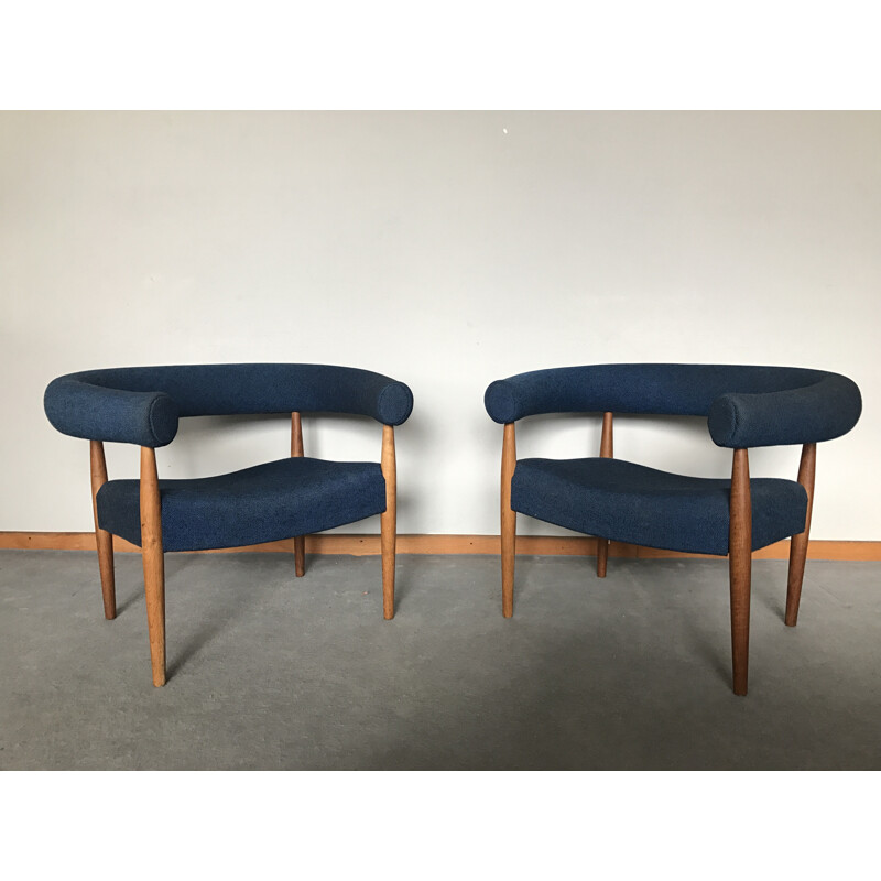 Pair of Ring Chairs by Nanna Ditzel for Kolds Savværk - 1950s