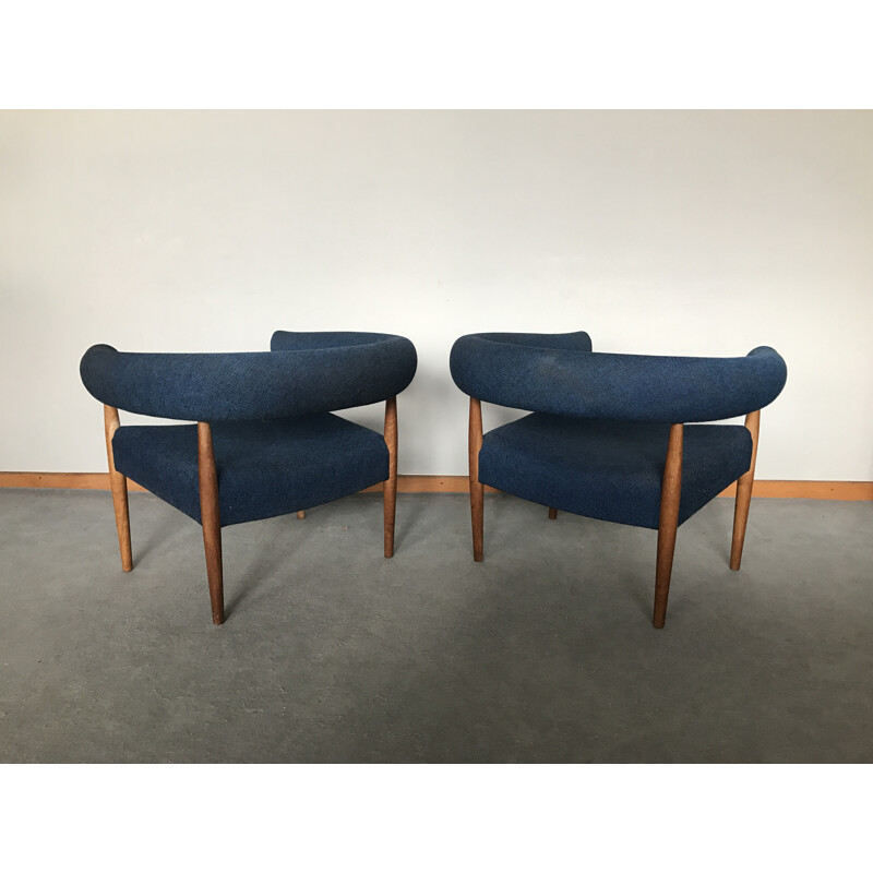 Pair of Ring Chairs by Nanna Ditzel for Kolds Savværk - 1950s