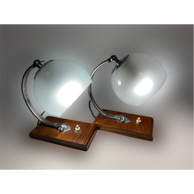 Pair of vintage bedside table lamps with ball joint, 1960s