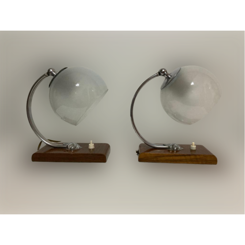 Pair of vintage bedside table lamps with ball joint, 1960s