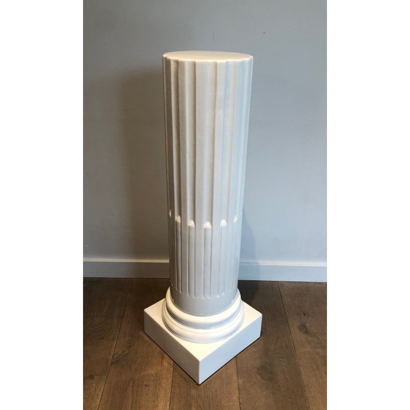 Pair of vintage white porcelain columns, 1970