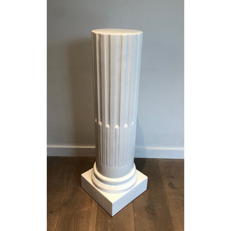 Vintage-Säulenpaar aus weißem Porzellan, 1970