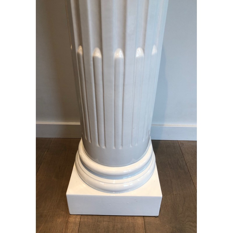 Pair of vintage white porcelain columns, 1970