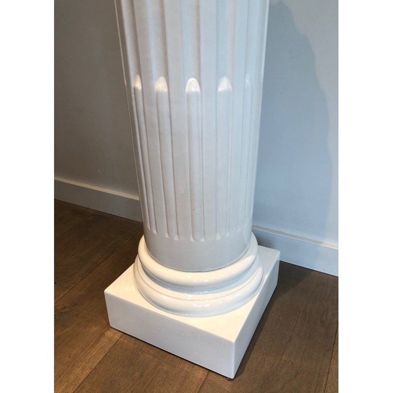 Par de colunas de porcelana branca vintage, 1970