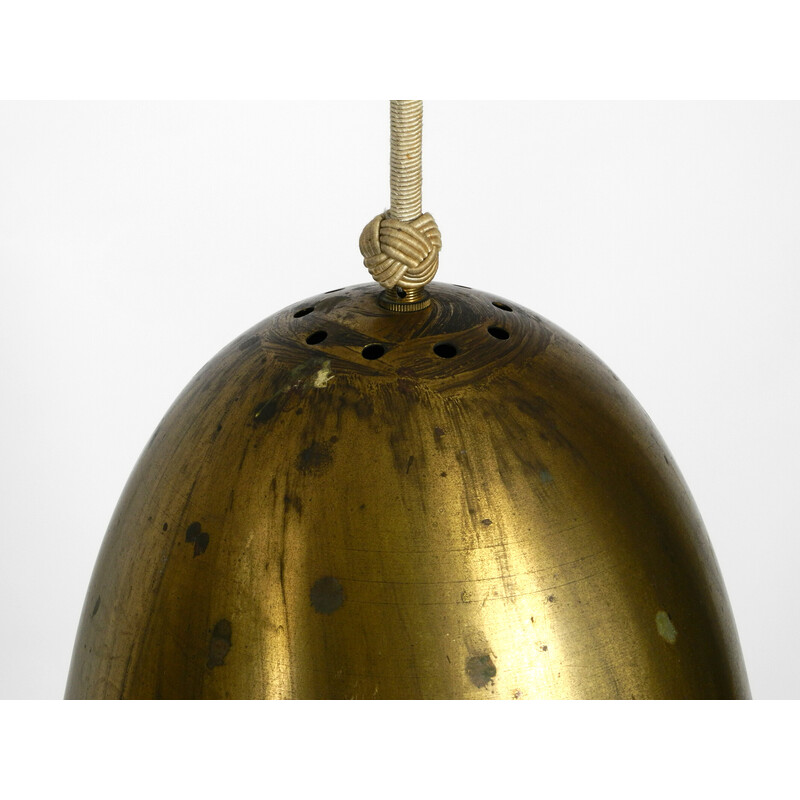 Mid century brass pendant lamp with 3 sockets