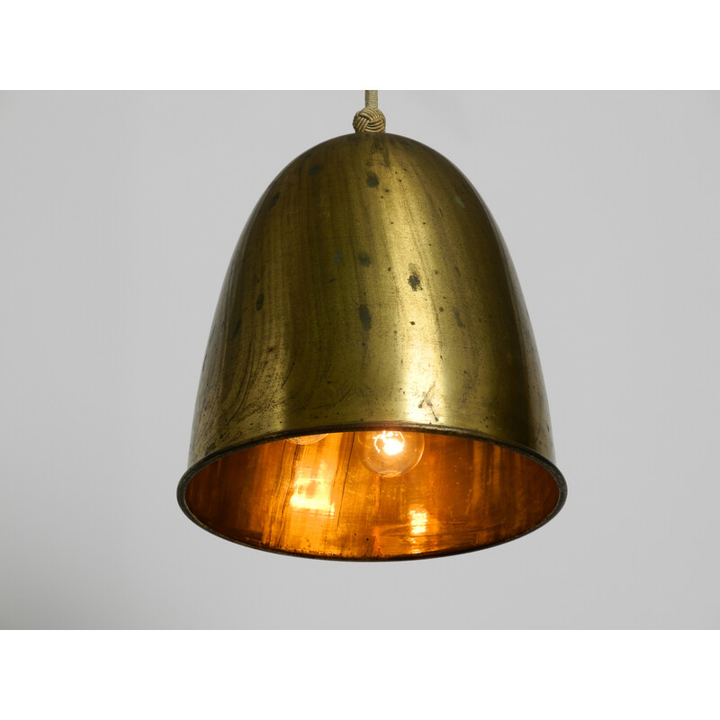 Mid century brass pendant lamp with 3 sockets