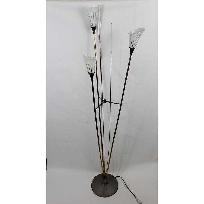 Vintage floor lamp Arums by Maison Lunel, 1950