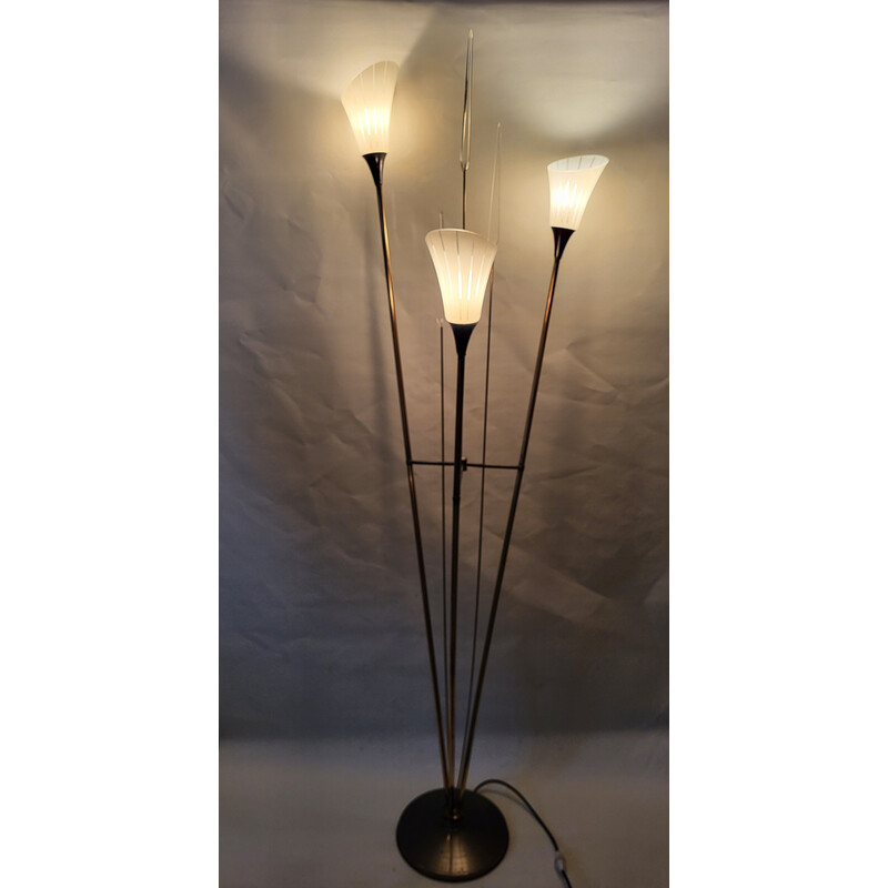 Vintage floor lamp Arums by Maison Lunel, 1950