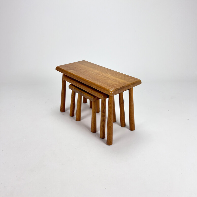 Tavolini vintage in legno di quercia, anni '60