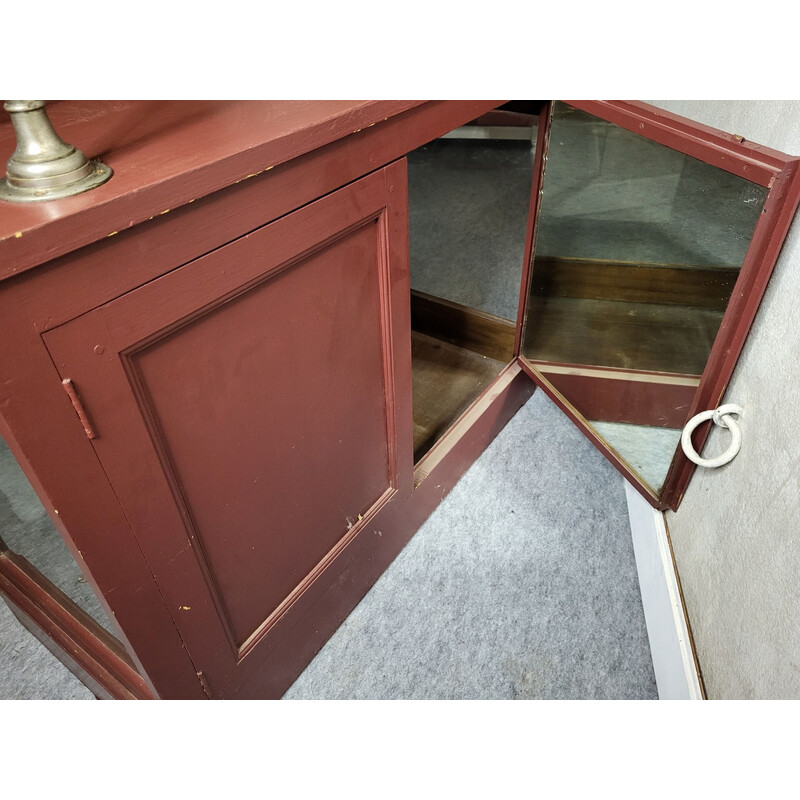 Vintage store display cabinet in solid wood, 1930s