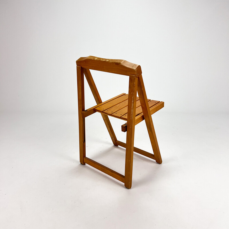 Vintage Italian birchwood folding chairs, 1970s