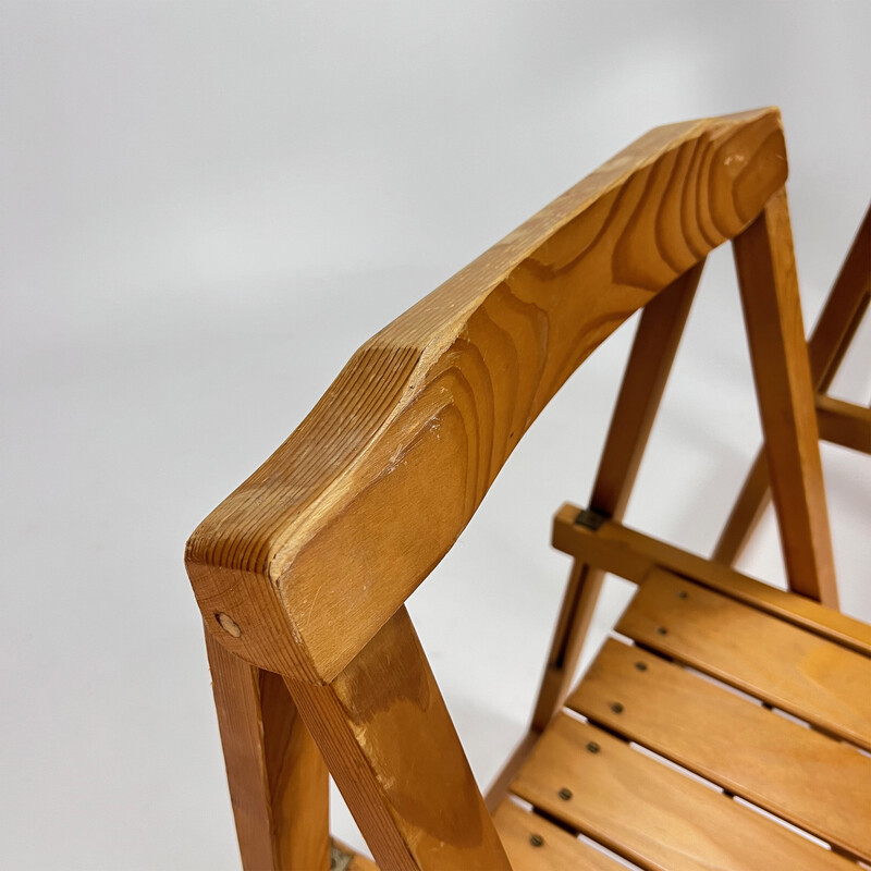 Chaises pliantes italiennes vintage en bois de bouleau, 1970