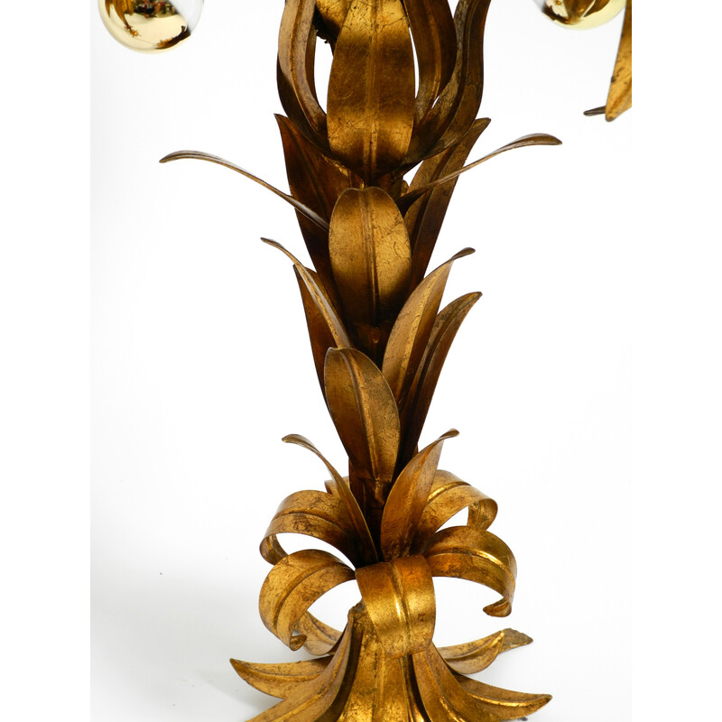 Par de candeeiros de mesa de palma dourados vintage por Hans Kögl, 1970s