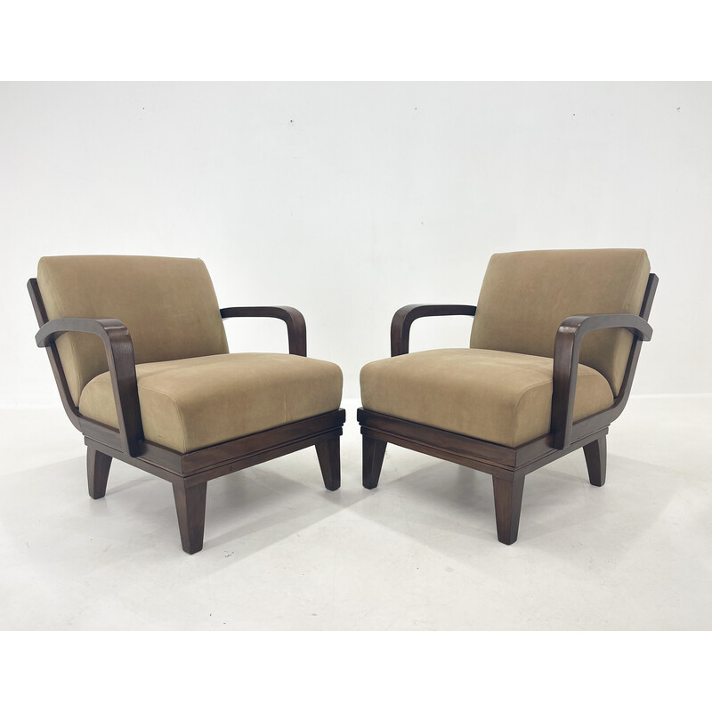 Pair of mid-century club armchairs, 1970s