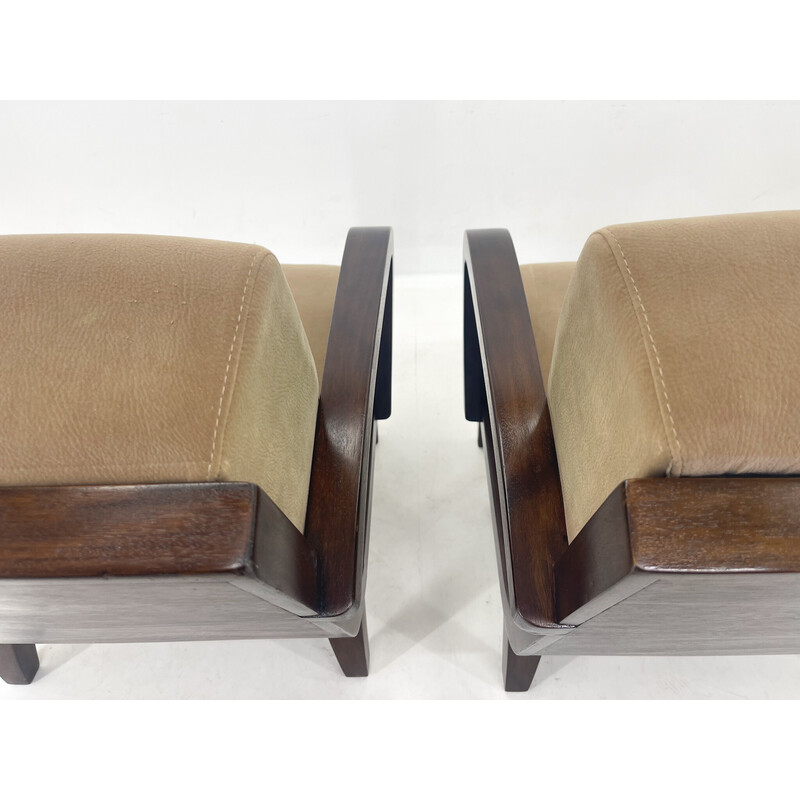 Pair of mid-century club armchairs, 1970s