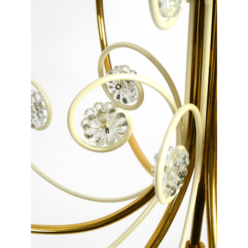 Mid century brass chandelier with 7 arms by the Vereinigten Werkstätten, Germany