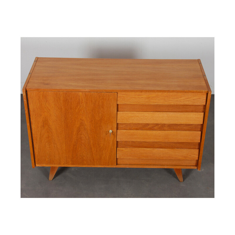 Vintage chest of drawers model U-458 in oakwood by Jiri Jiroutek, 1960
