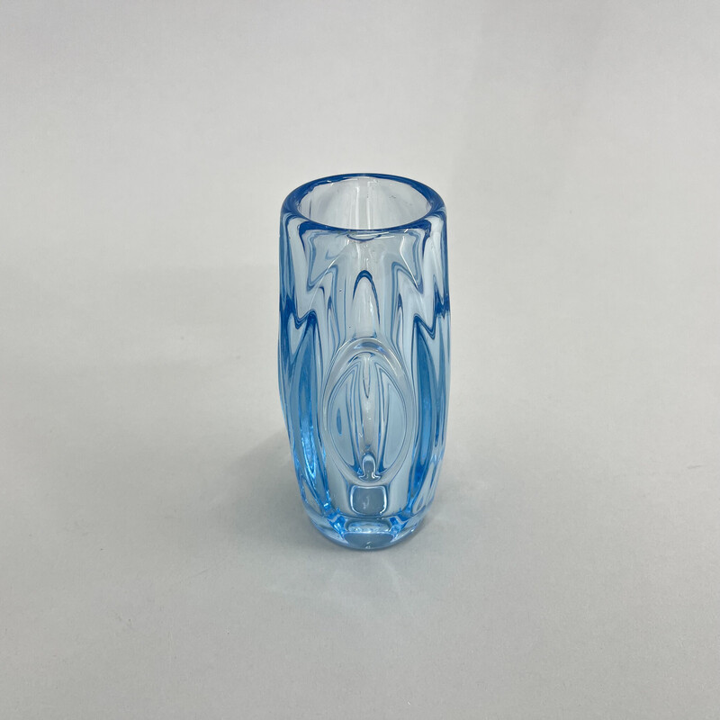 Vintage glass vase by Rudolf Shrotter for Sklo Union, Czechoslovakia 1950s