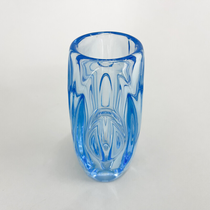 Vaso de vidro Vintage de Rudolf Shrotter para Sklo Union, Checoslováquia 1950