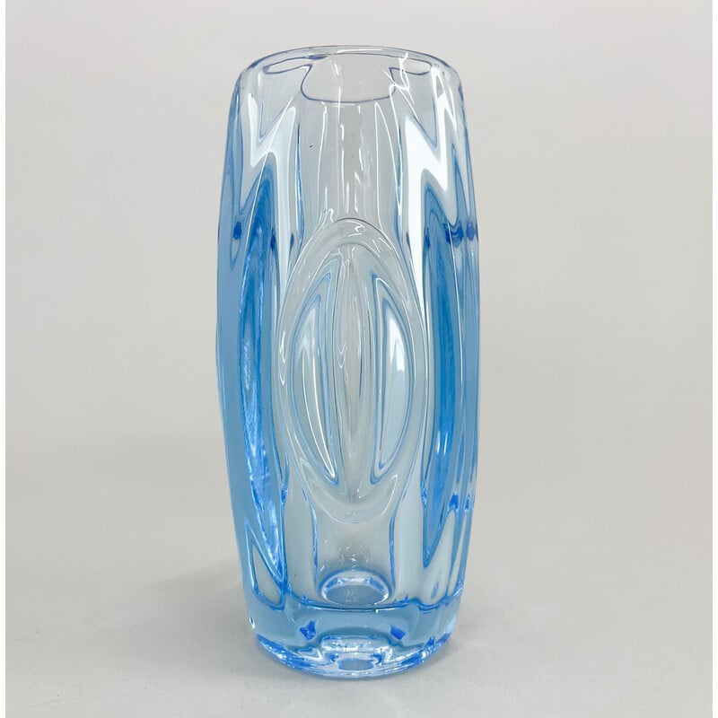 Vintage glass vase by Rudolf Shrotter for Sklo Union, Czechoslovakia 1950s