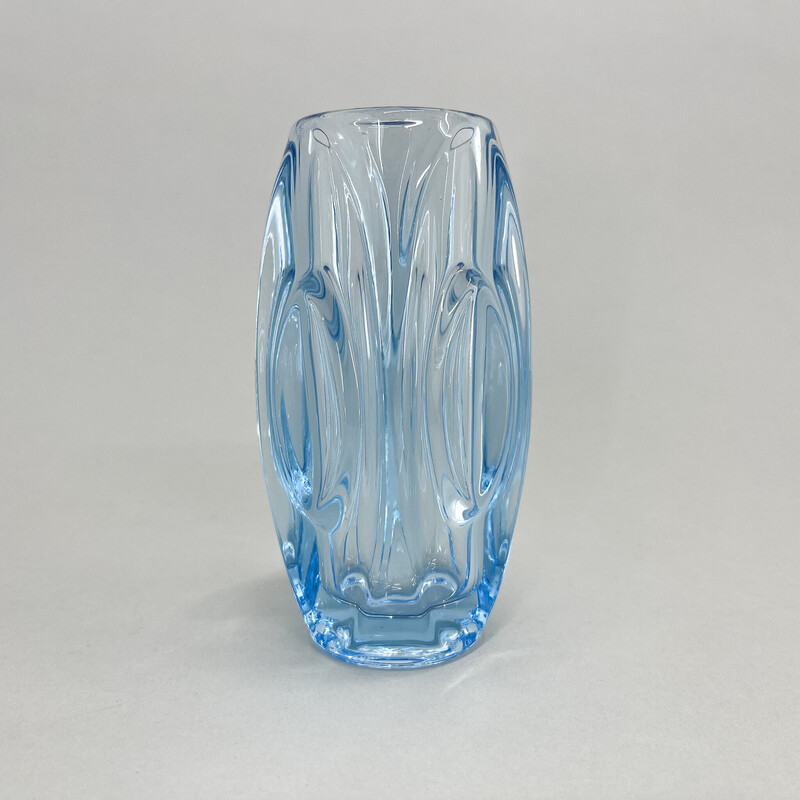 Vaso de vidro Vintage de Rudolf Shrotter para Sklo Union, Checoslováquia 1950