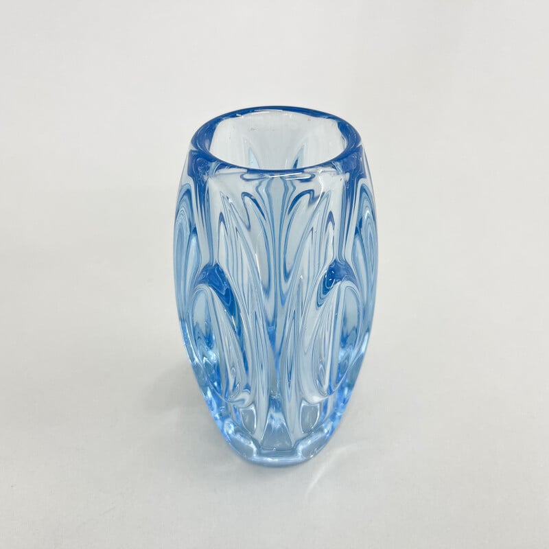 Vintage glass vase by Rudolf Shrotter for Sklo Union, Czechoslovakia 1950s