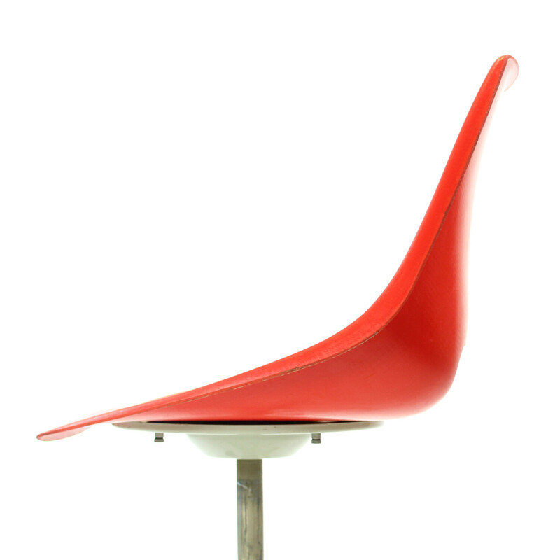 Sedia rossa vintage di Miroslav Navratil per Vertex, 1960