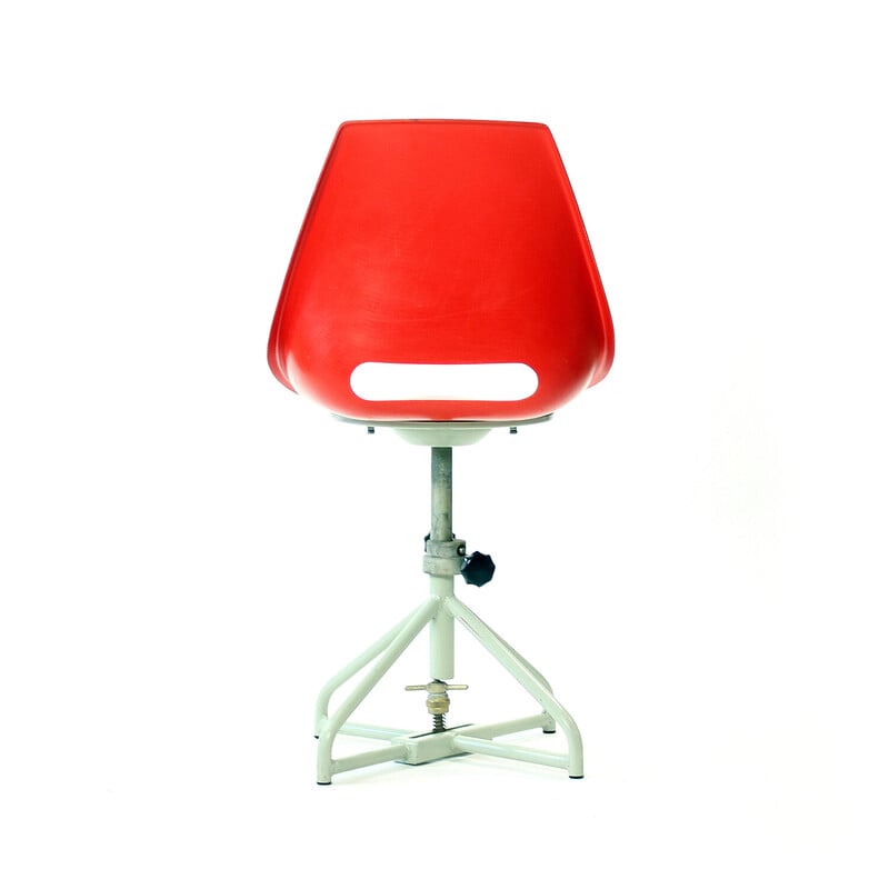 Vintage red chair by Miroslav Navratil for Vertex, 1960s