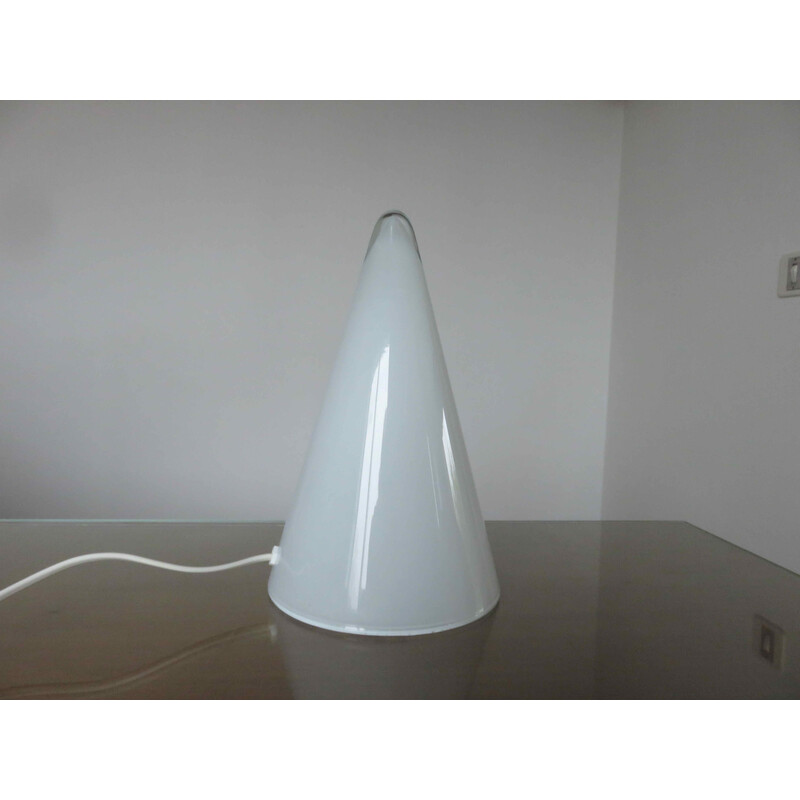 Vintage glass teepee lamp by Sce, France 1980