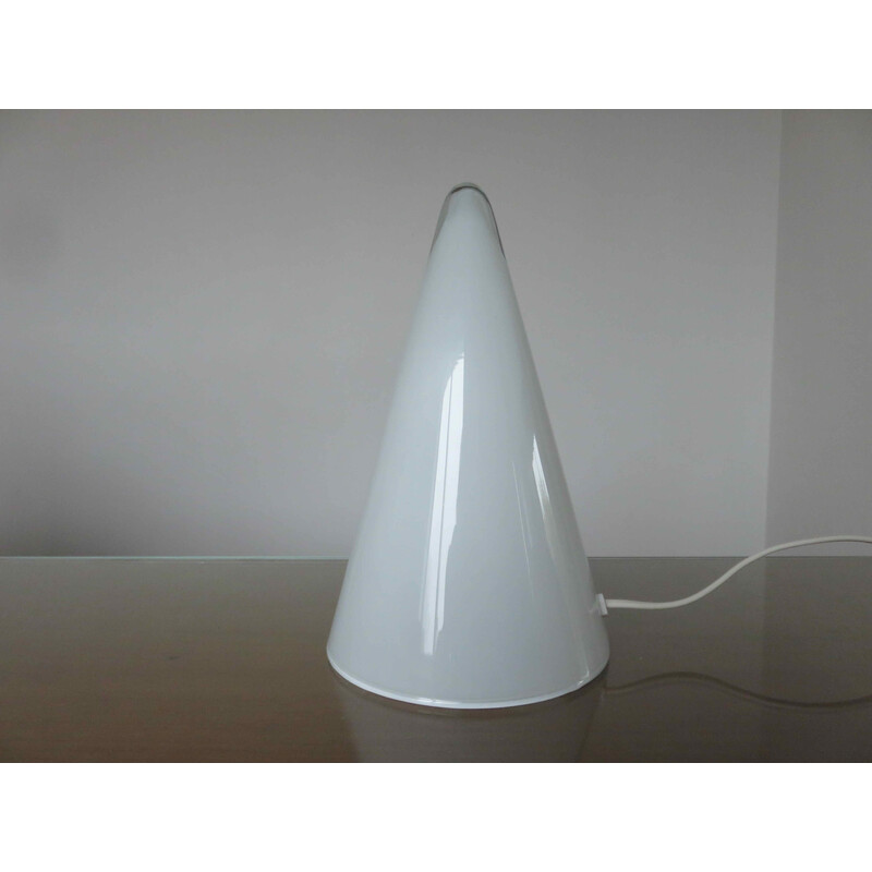 Vintage glass teepee lamp by Sce, France 1980