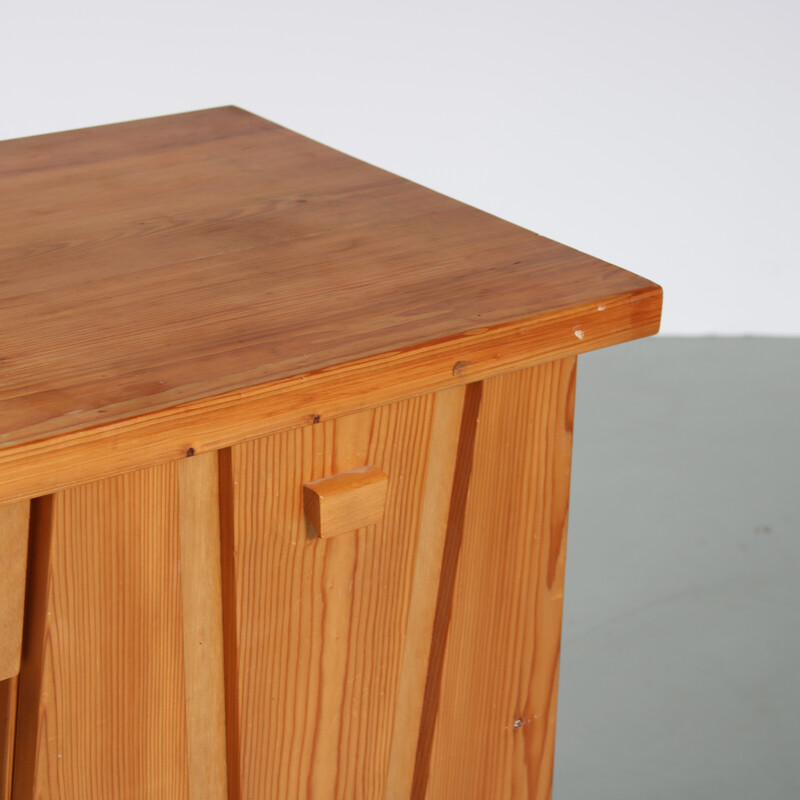 Vintage Scandinavian pine wood dressing table, 1960s