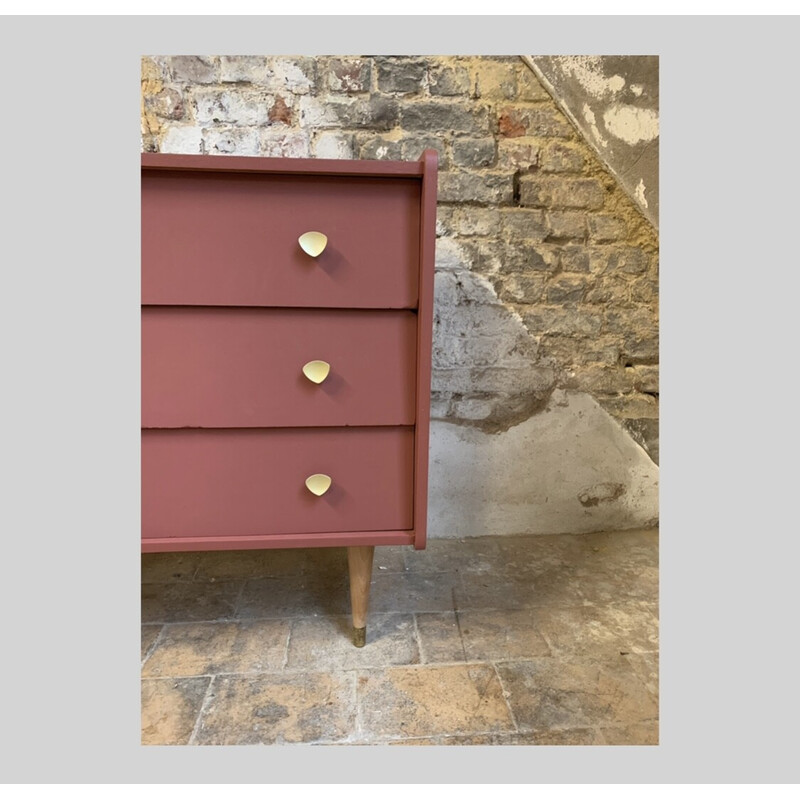 Vintage terracotta chest of drawers, 1960