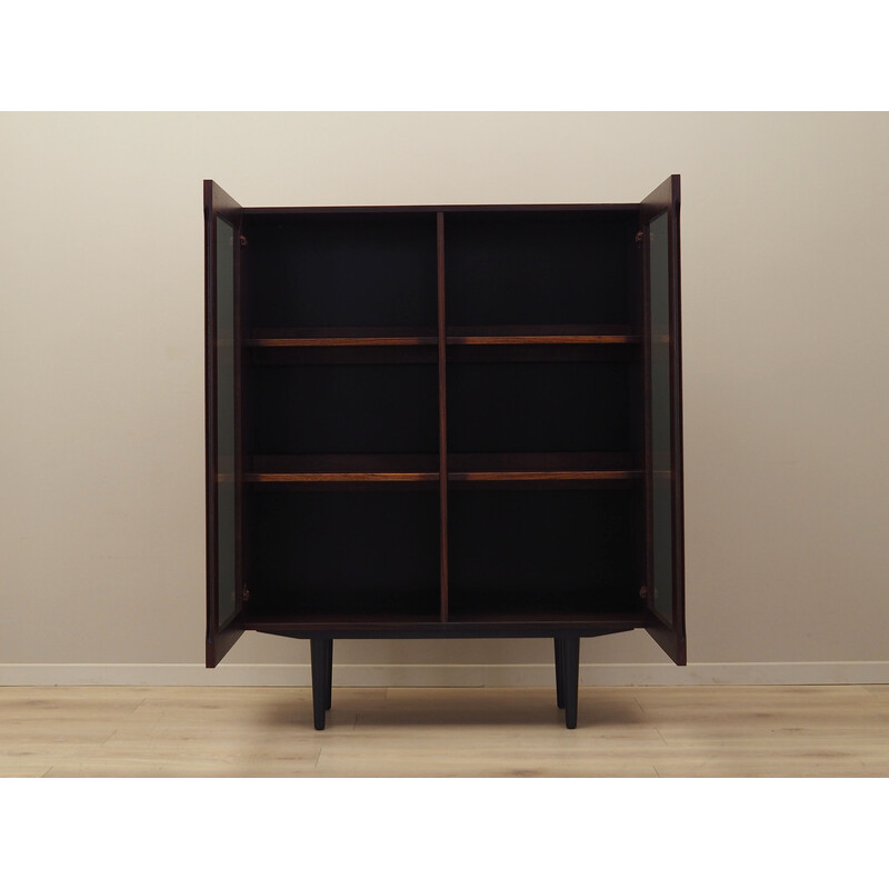 Vintage mahogany display cabinet, Denmark 1970s