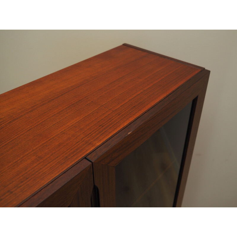 Vintage mahogany display cabinet, Denmark 1970s