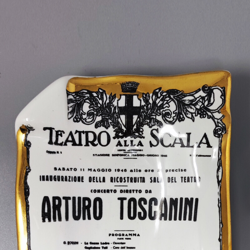Vintage catchall em porcelana "Arturo Toscanini" de Piero Fornasetti, Itália Anos 60