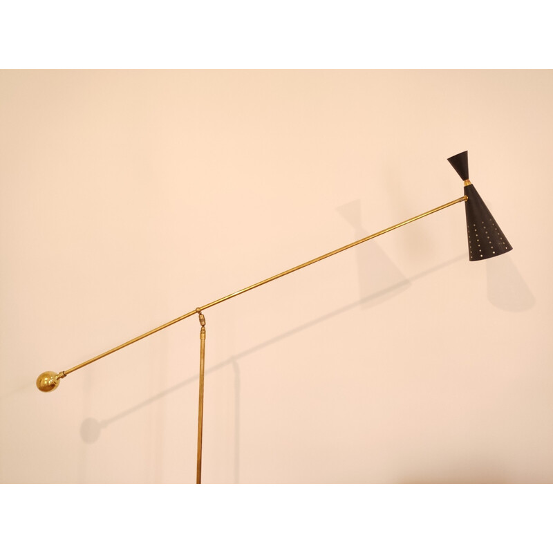 Lampadaire vintage diabolo italien, 1950s