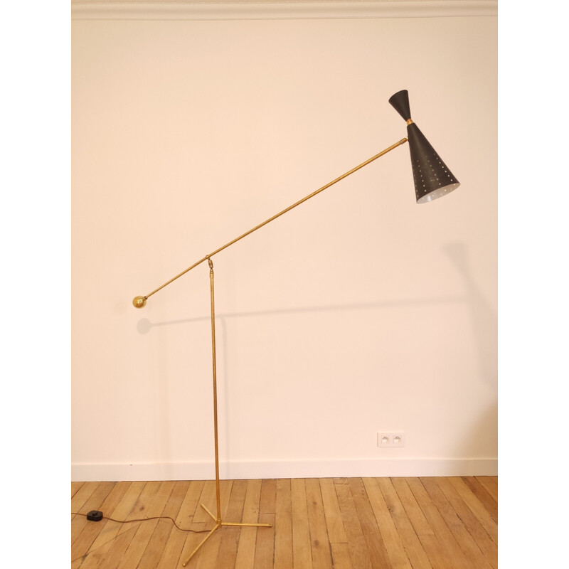 Lampadaire vintage diabolo italien, 1950s