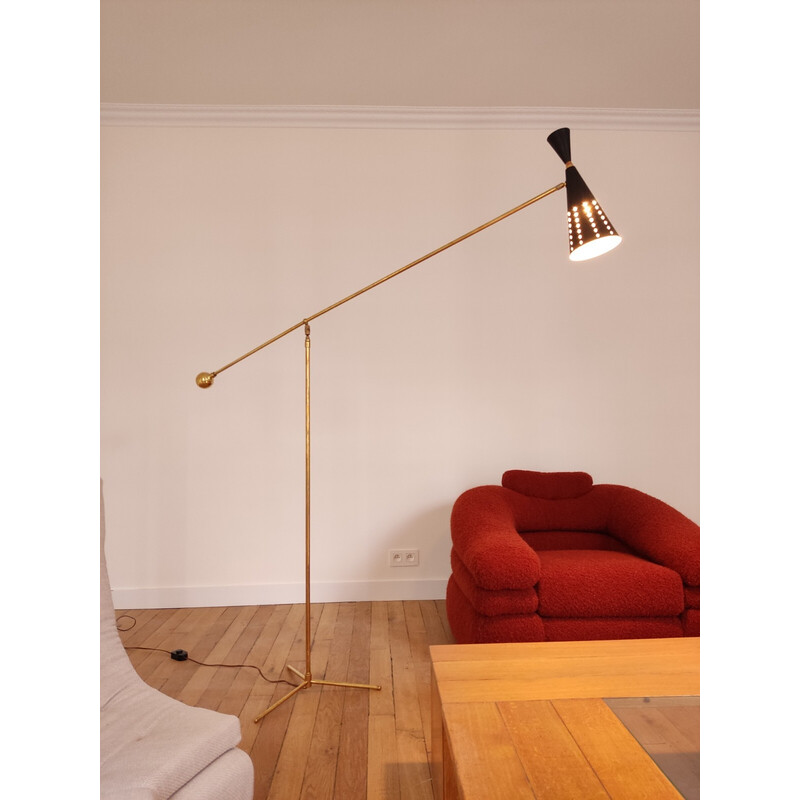 Lampadaire vintage diabolo italien, 1950