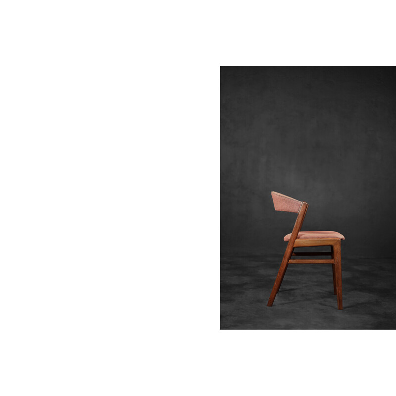 Skandinavischer Vintage-Stuhl aus Teakholz und Stoff mit Bandrücken von Dux, 1960er Jahre