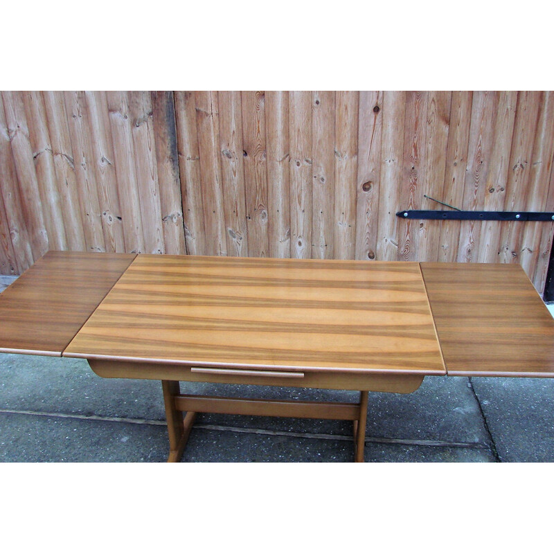 Table pliante danoise vintage en hêtre et teck, 1970