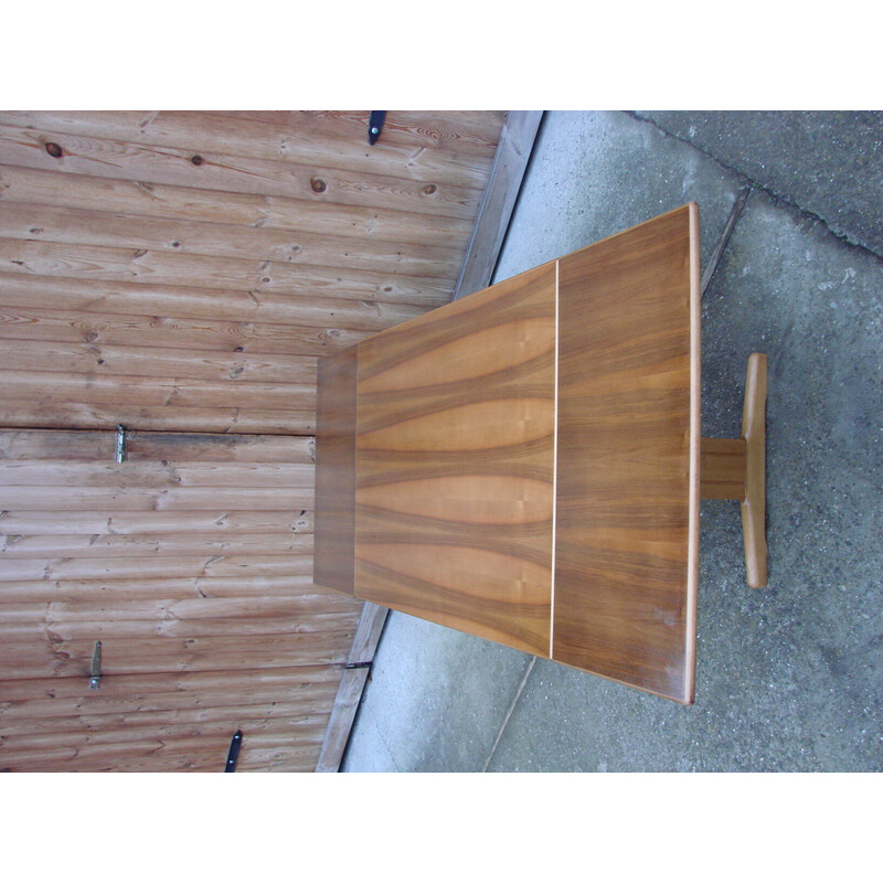 Tavolo pieghevole danese vintage in legno di faggio e teak, anni '70