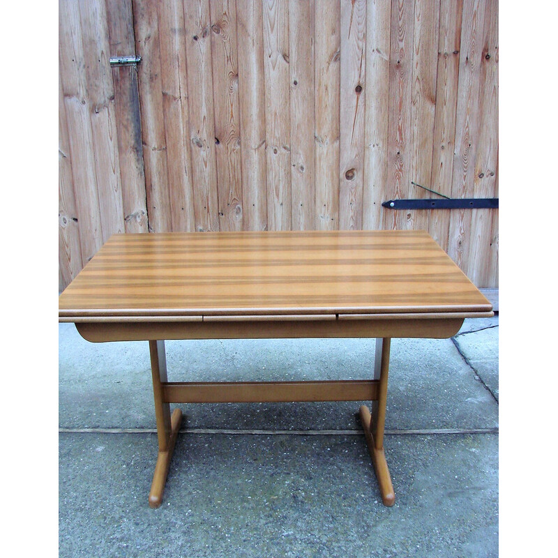 Deense vintage vouwtafel van beukenhout en teakhout, 1970